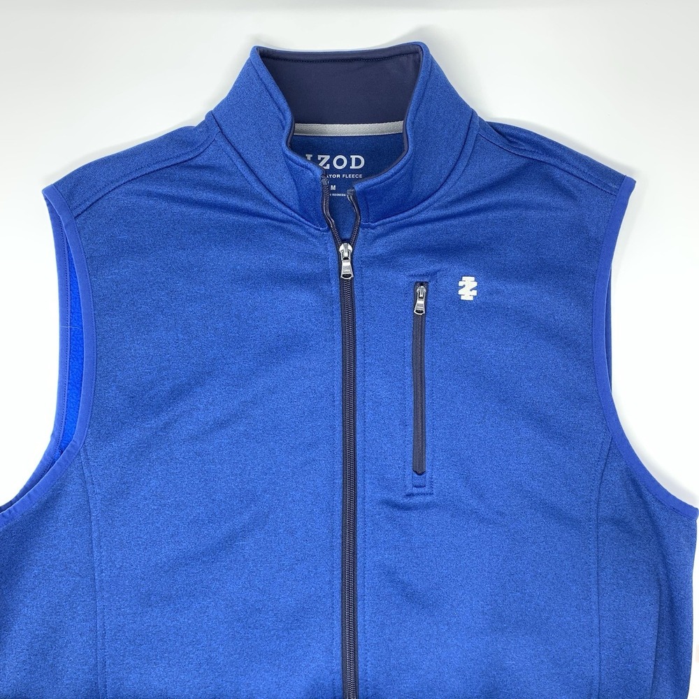 IZOD Spectator Fleece Full Zip Blue Men's Vest ‎ Size Medium